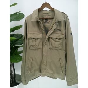 Micros Clothing Mens Khaki Military Utility US Army Field Jacket Coat Size Large
